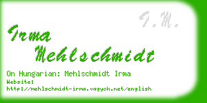 irma mehlschmidt business card